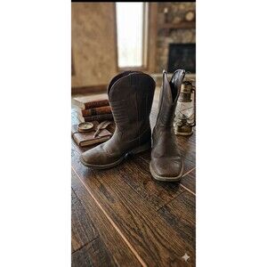 IUV Western Cowboy Boots Men’s 7 Retro American Flag Classic Brown Square Toe